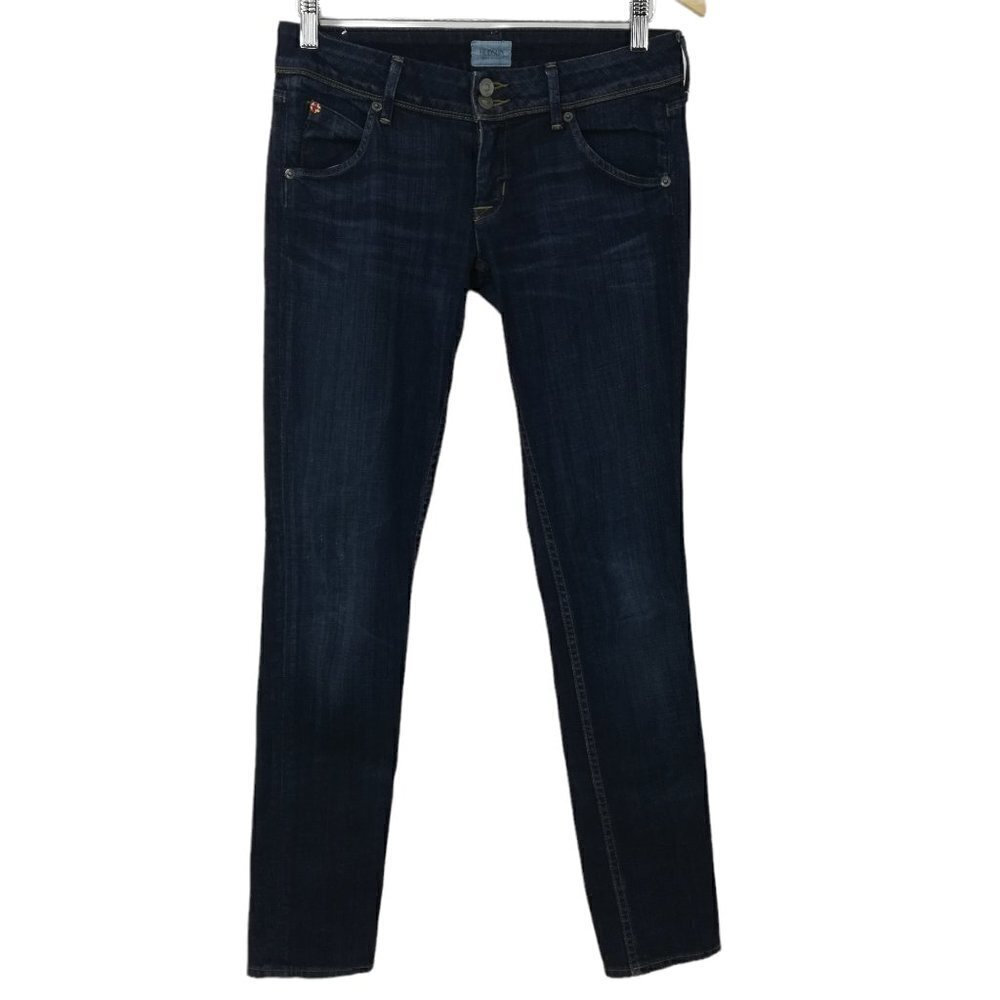 Hudson Collin Flap Pocket Skinny Jeans Size 26 Dark Wash Stretch 12" Leg Opening